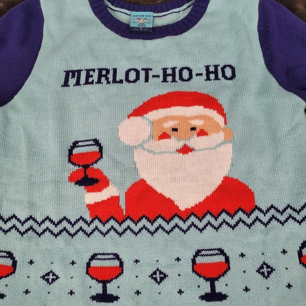 Ugly Christmas Sweater  Merlot HO HO Women's NWT Size Medium By Norther Pole